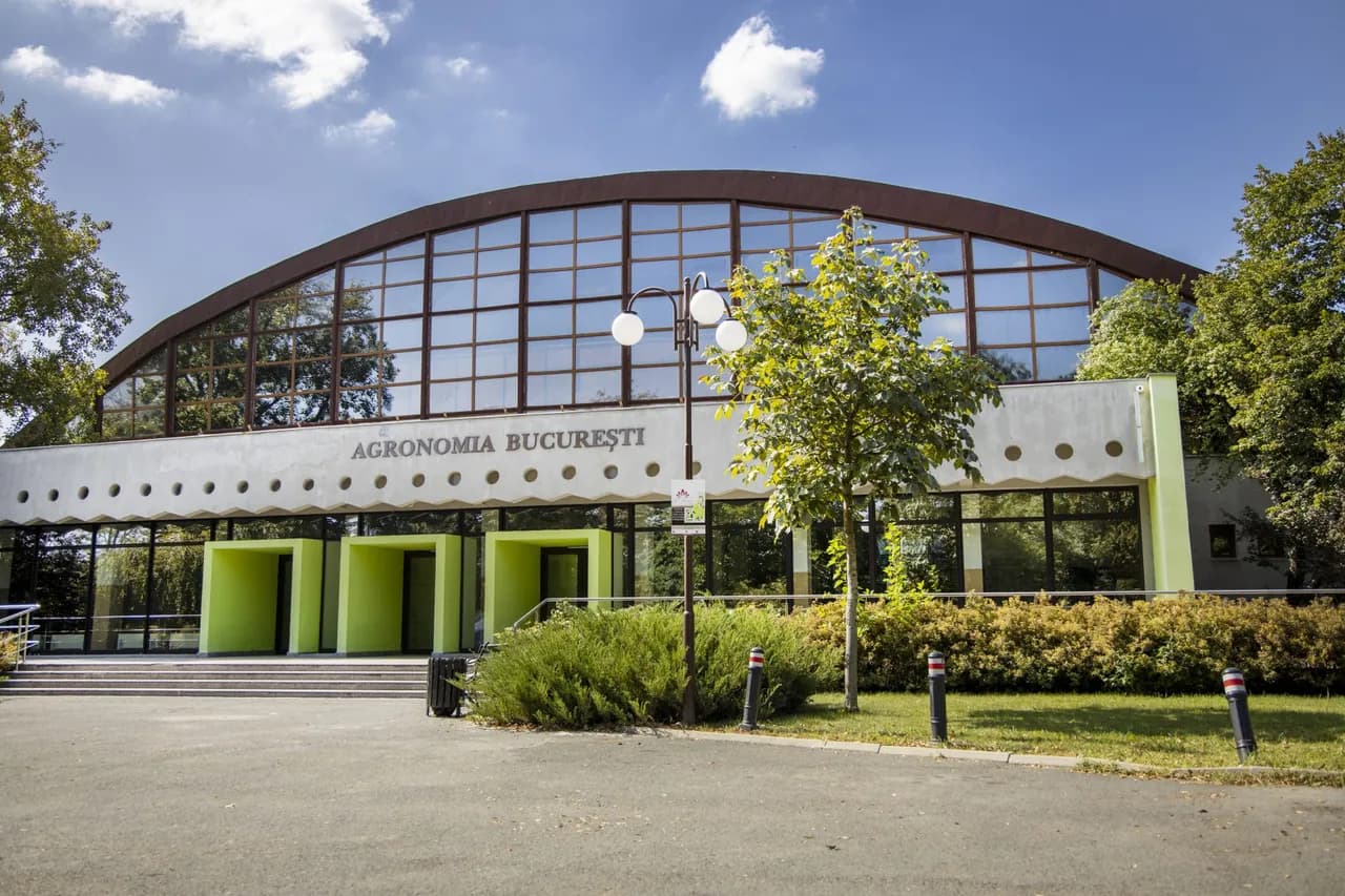 Sala de sport a clubului, văzută dinspre aleea din campus